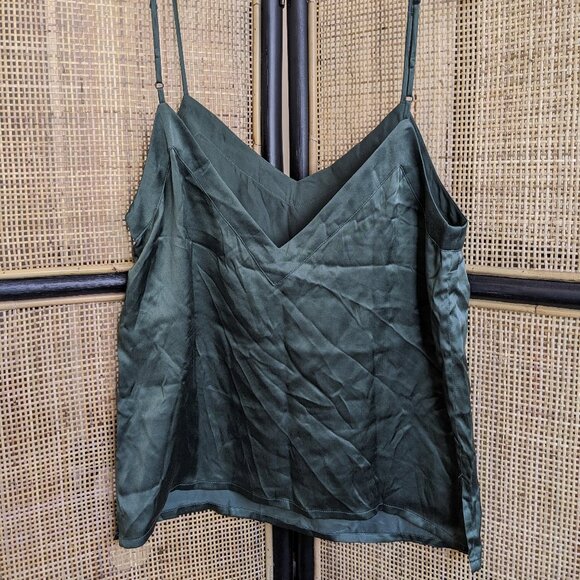 Siizu emerald green silk cami top, M, NWT - Picture 5 of 7